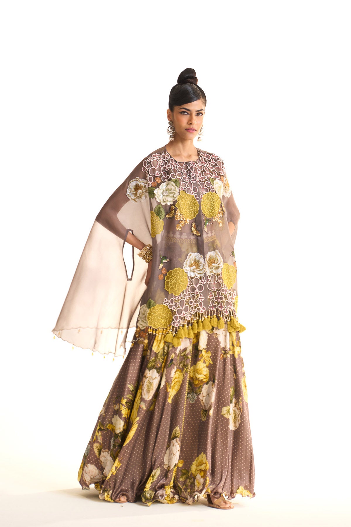 marigold cape & garara set
