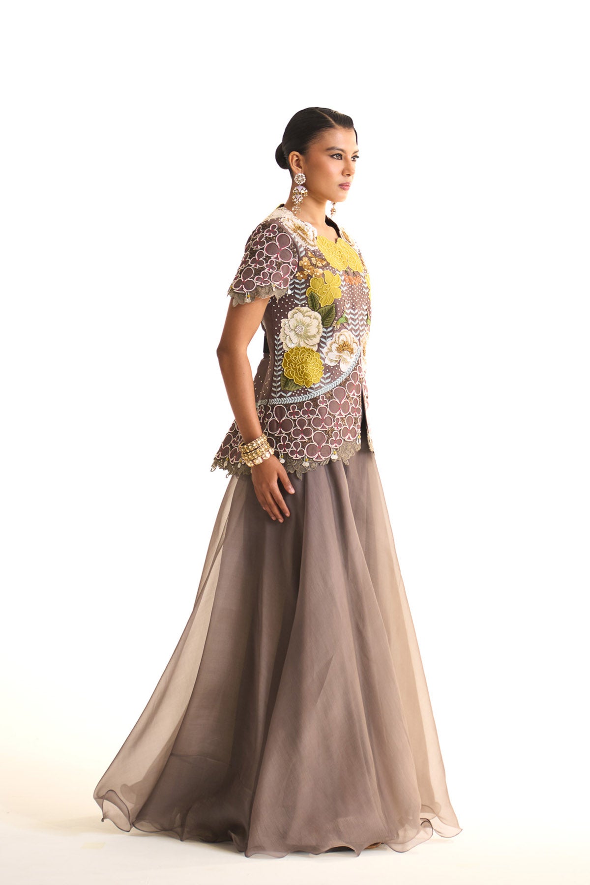 Marigold blossom shirt & sharara set