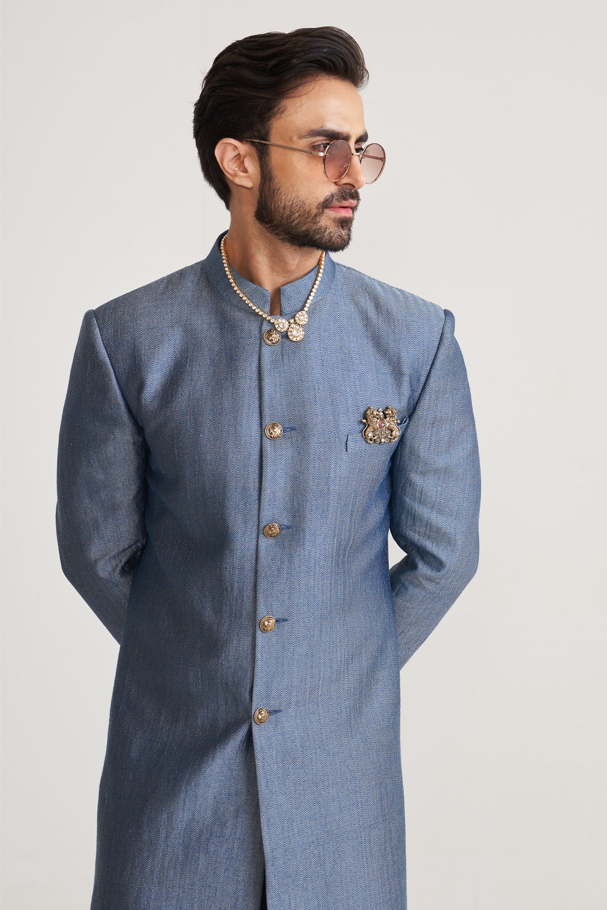 Herringbone achkan