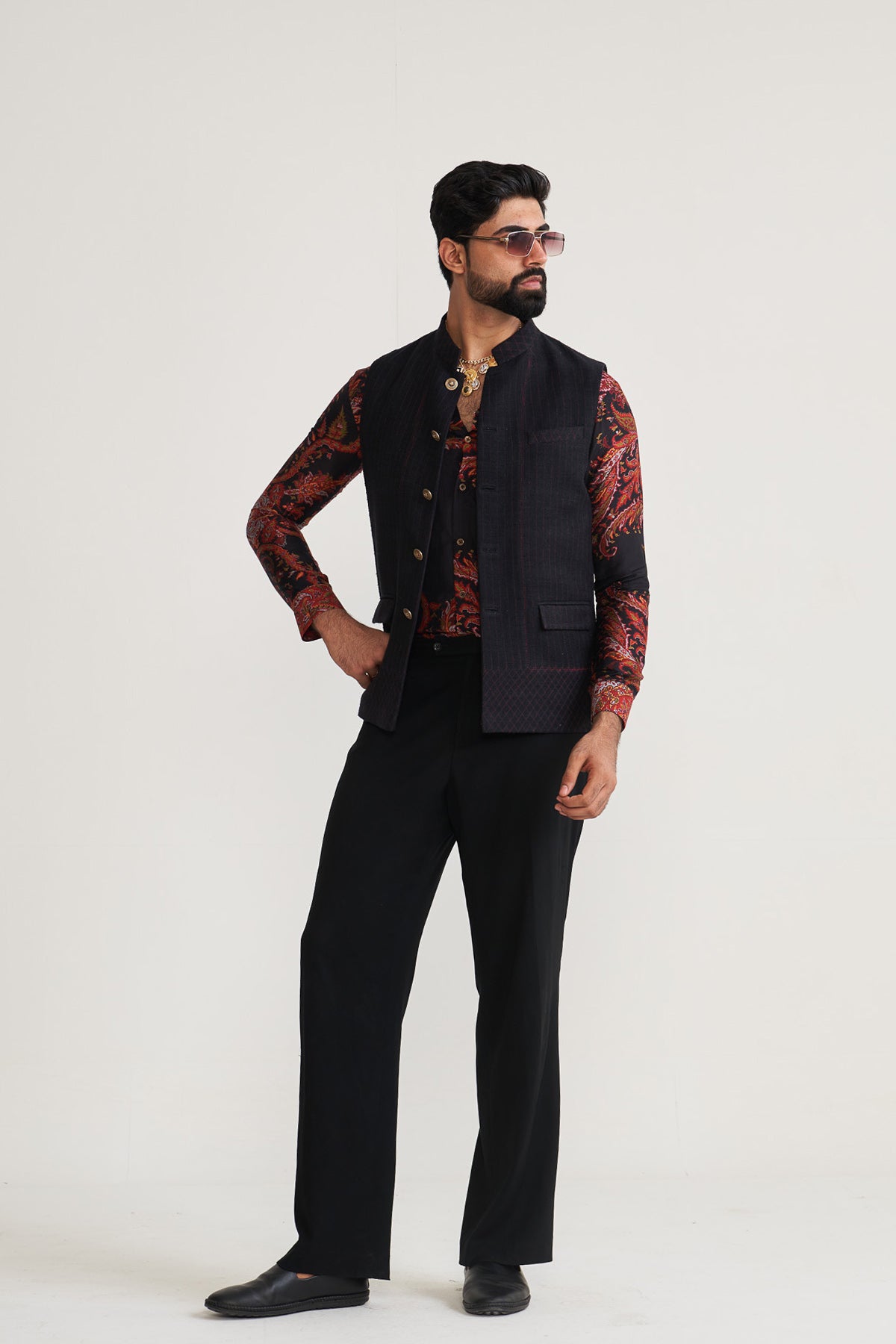Diamond textured nehru jacket