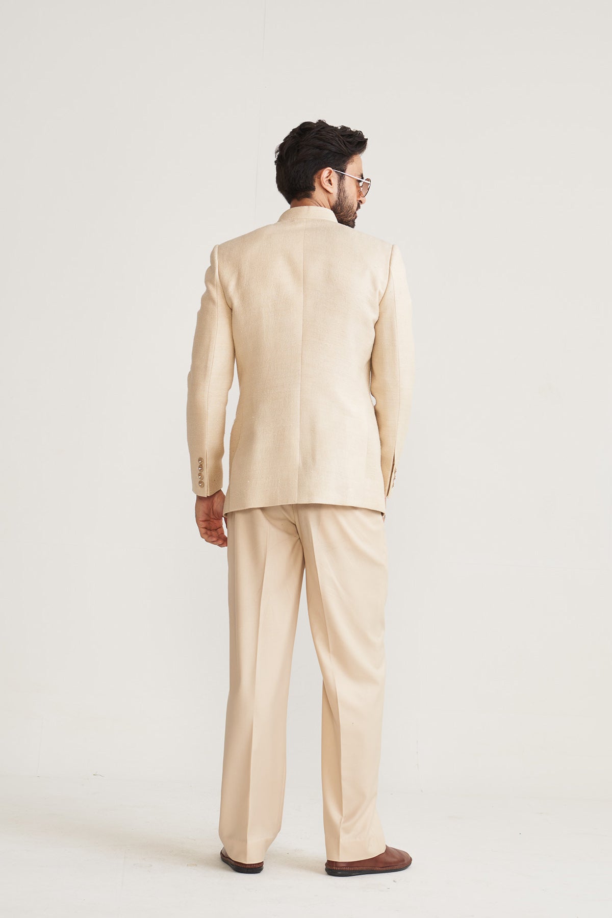 Matka silk ivory Bandhgala