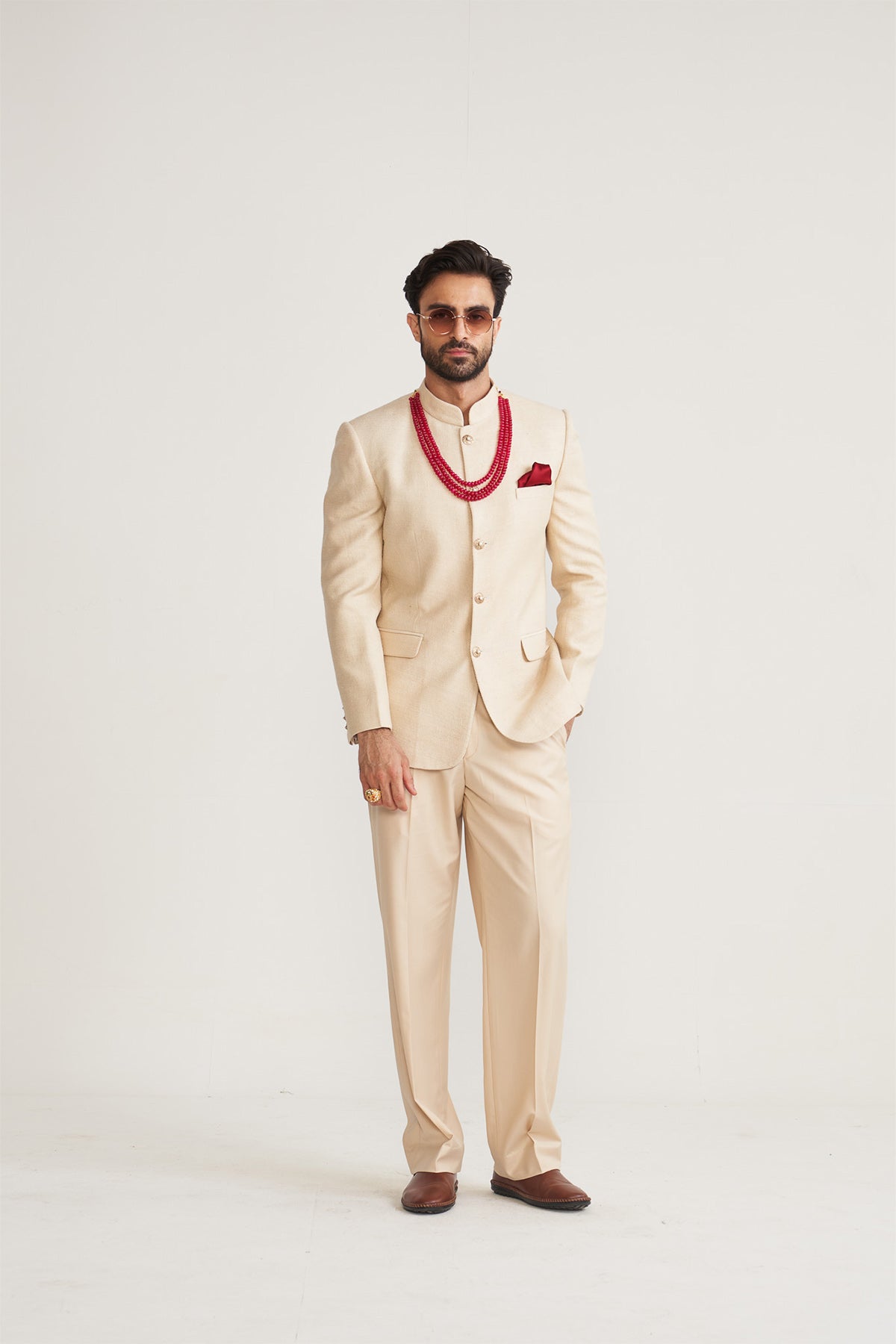 Matka silk ivory Bandhgala