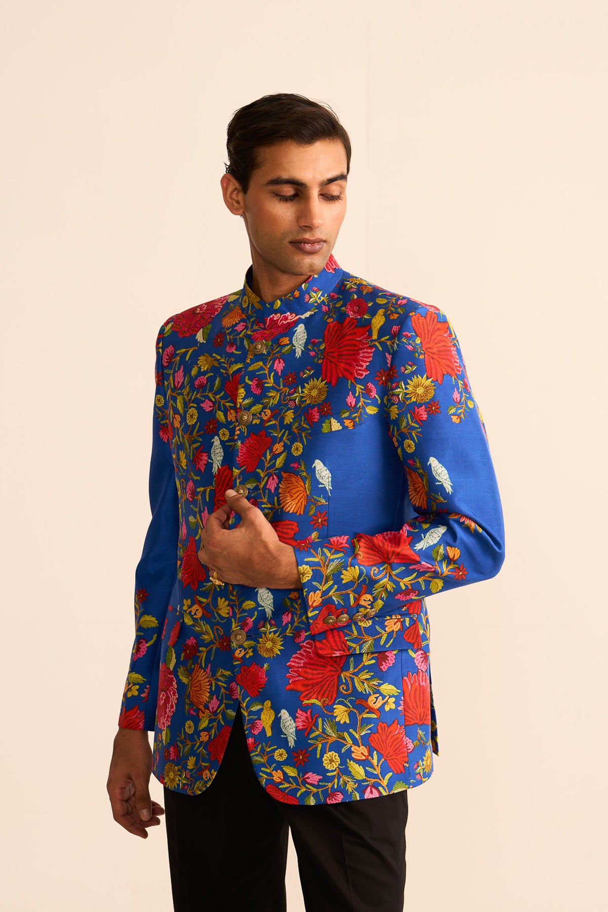 Noor-e-kashmir printed bandhgala