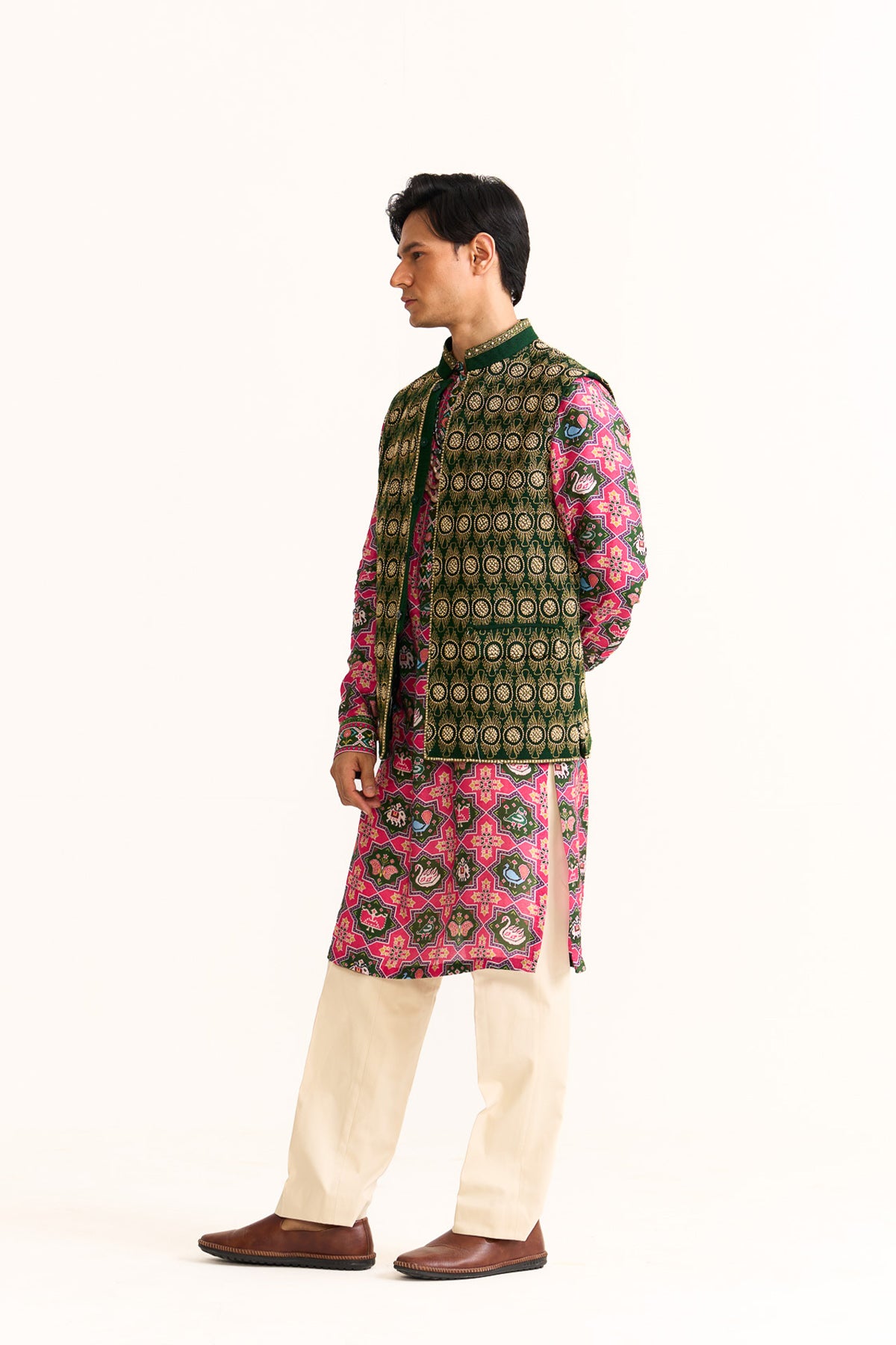 Rajmahal ikat nehru jacket