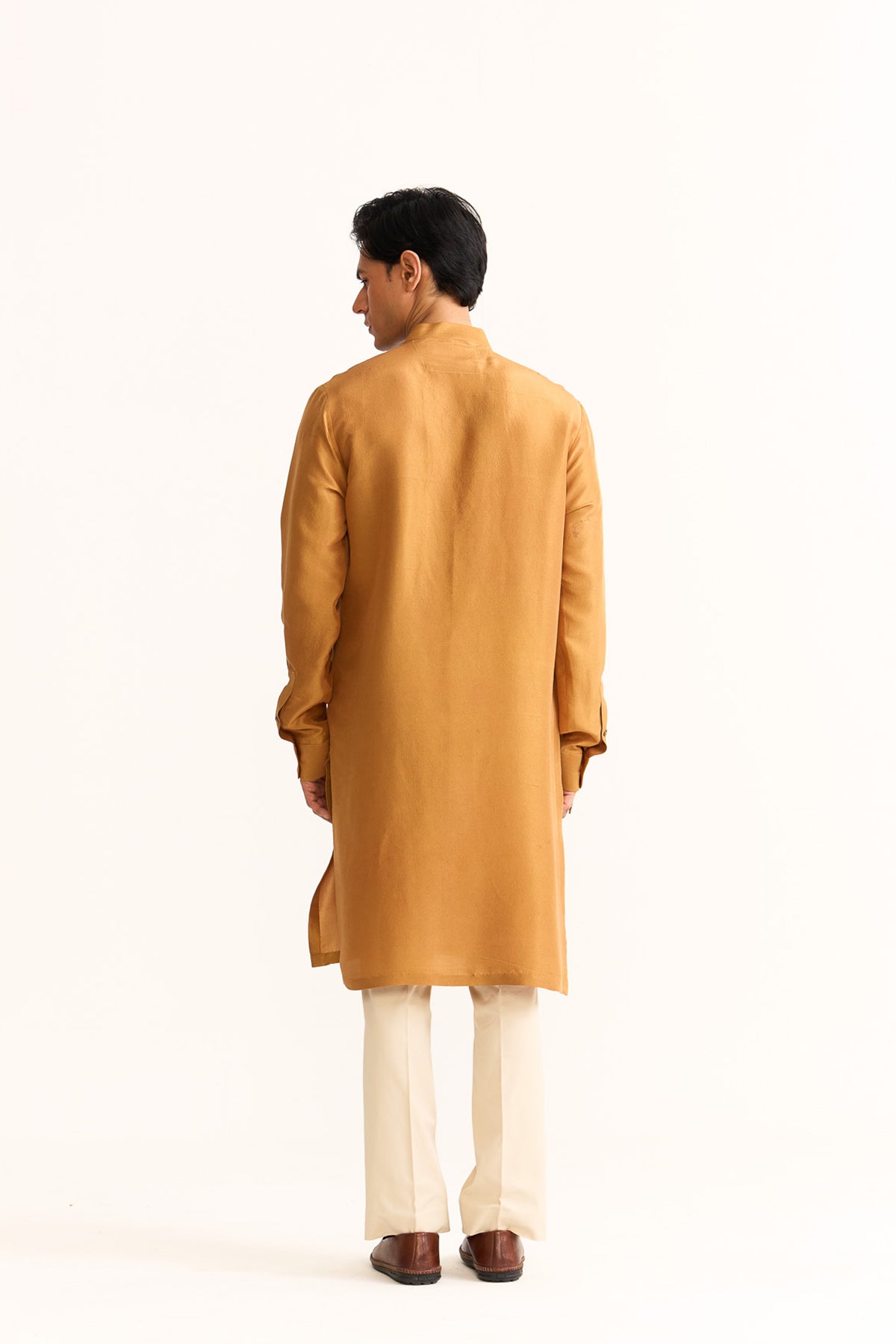Mustard embroidered kurta