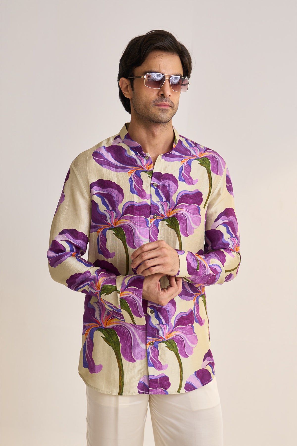 Multifloral purple shirt