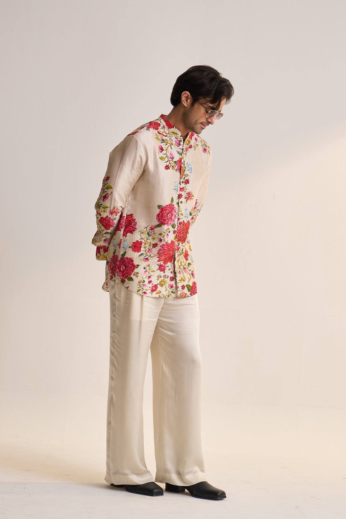 Noor-e-Kashmir printed ivory shirt