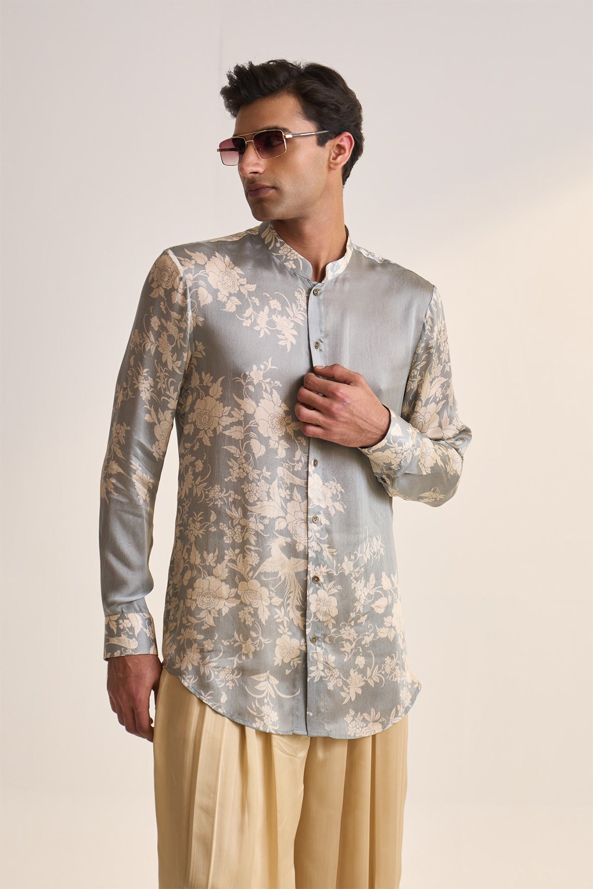 Summer parsi teal shirt