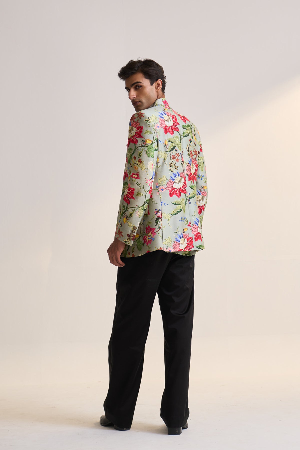 Gulnaar bloom teal bandhgala