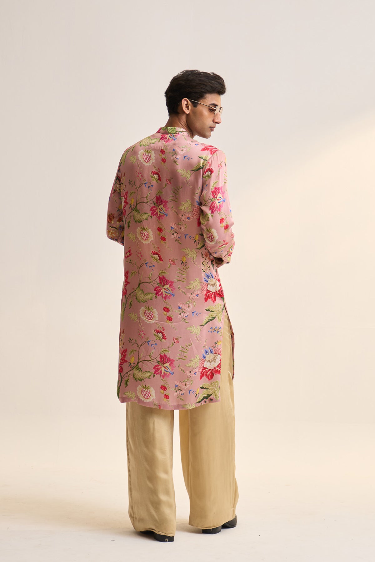 Gulnaar bloom pink printed kurta