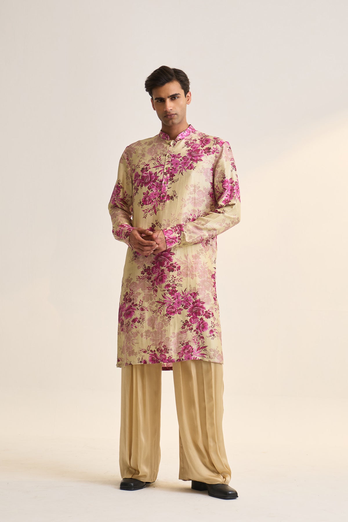 Pink moon printed kurta