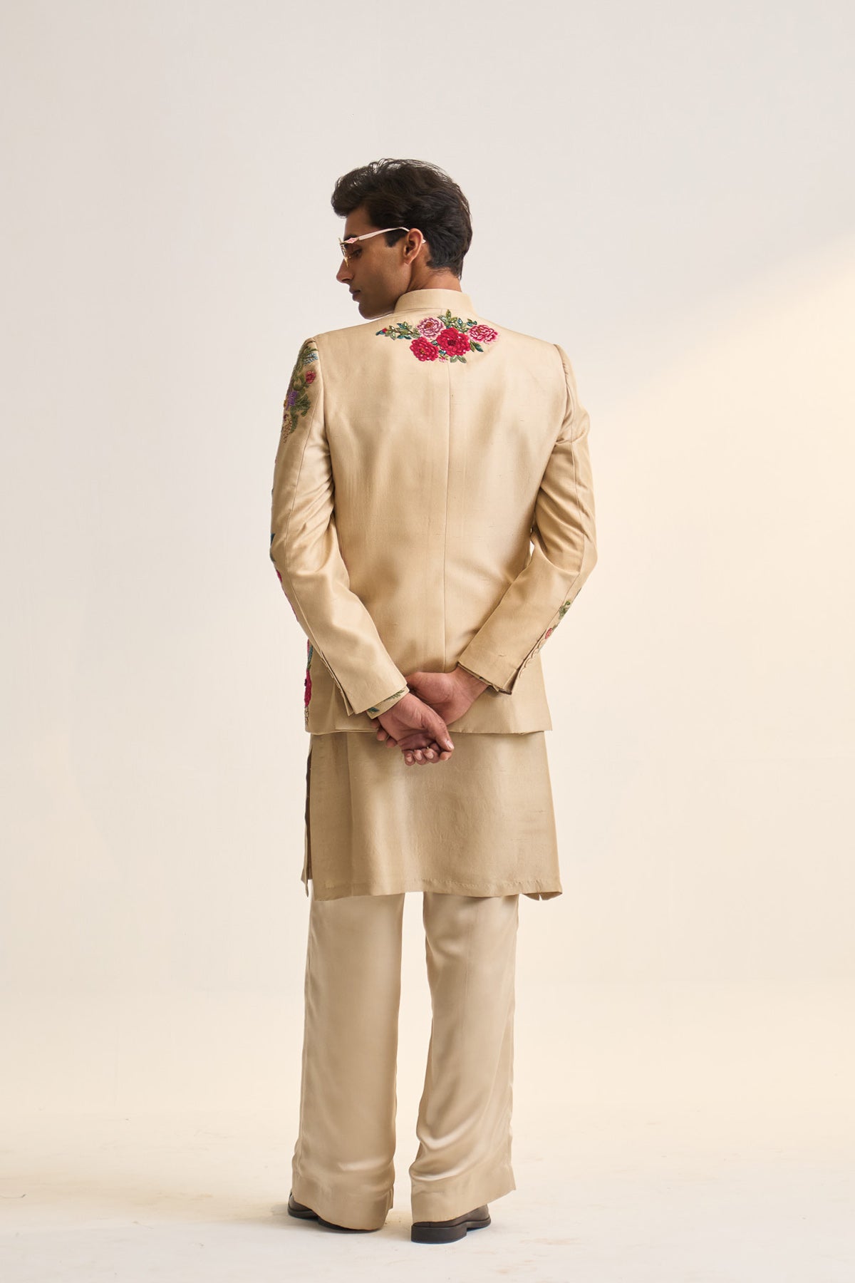 Multifloral embellished bandhgala