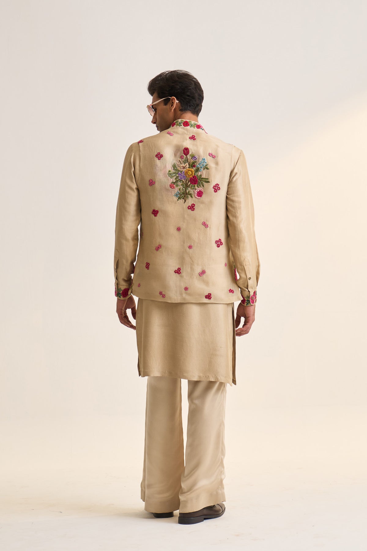 Multifloral embellished nehru jacket