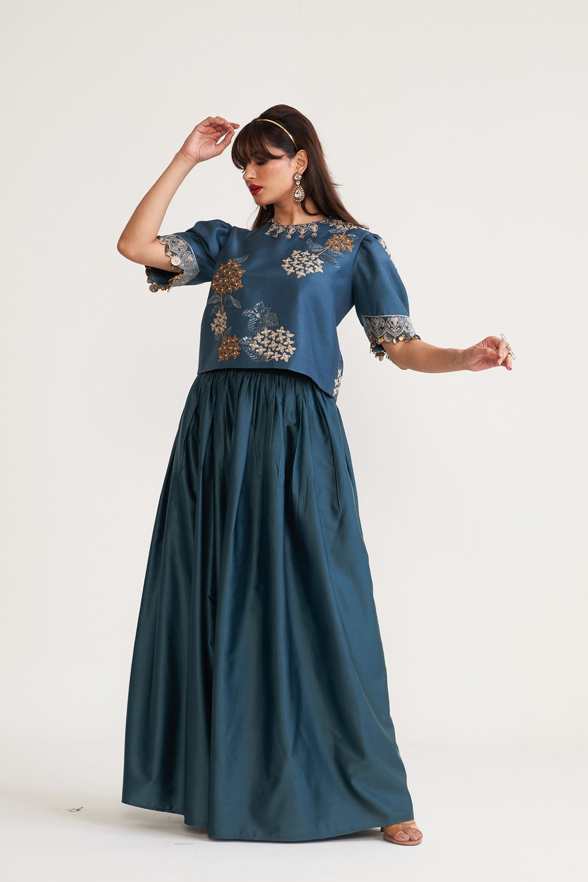 Tie top and skirt set