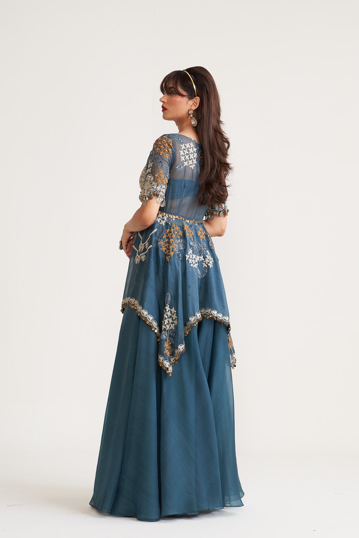 Heavy jacket sharara set