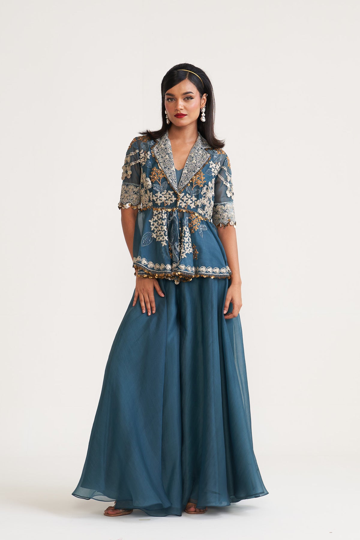 Peplum top sharara set