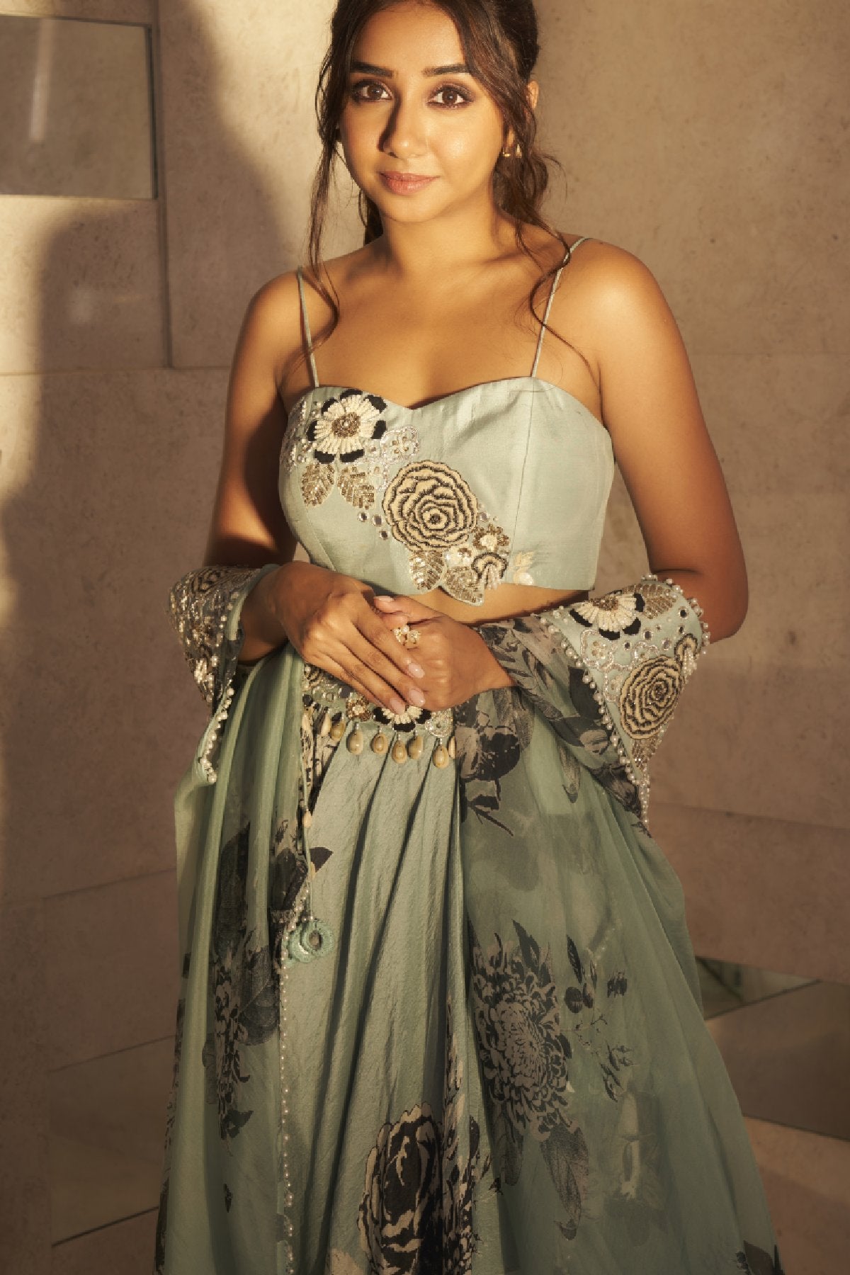 Prajakta Koli in Marble Cape Set