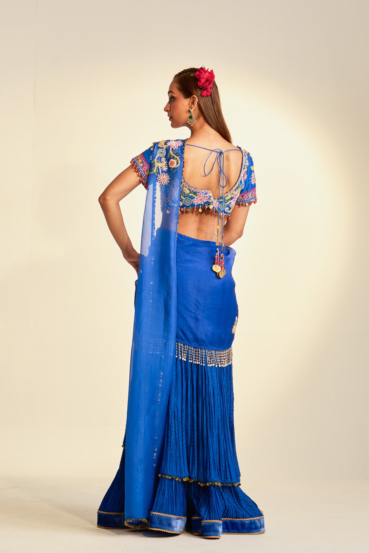 Noor-e-kashmir Crinkle drape saree