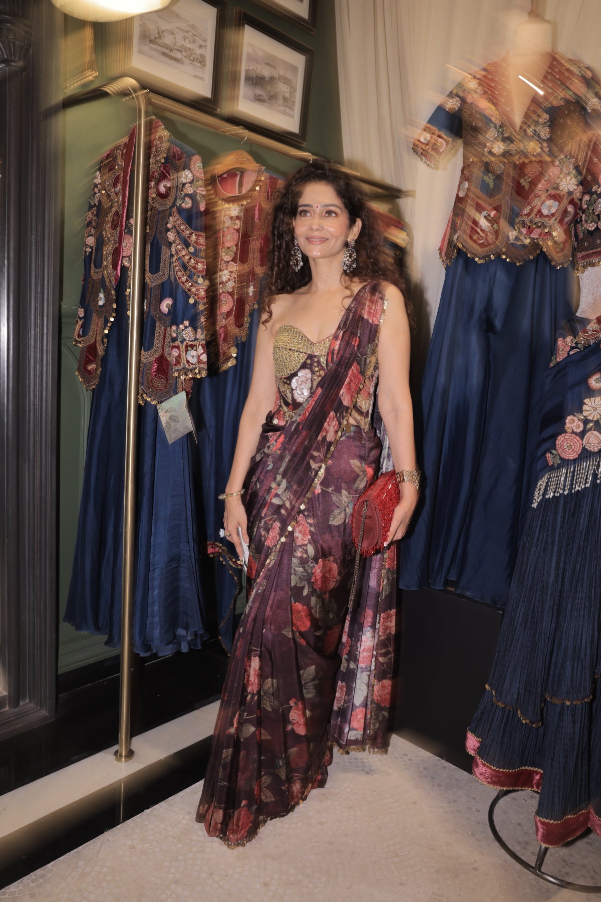Megha In Saree corset set