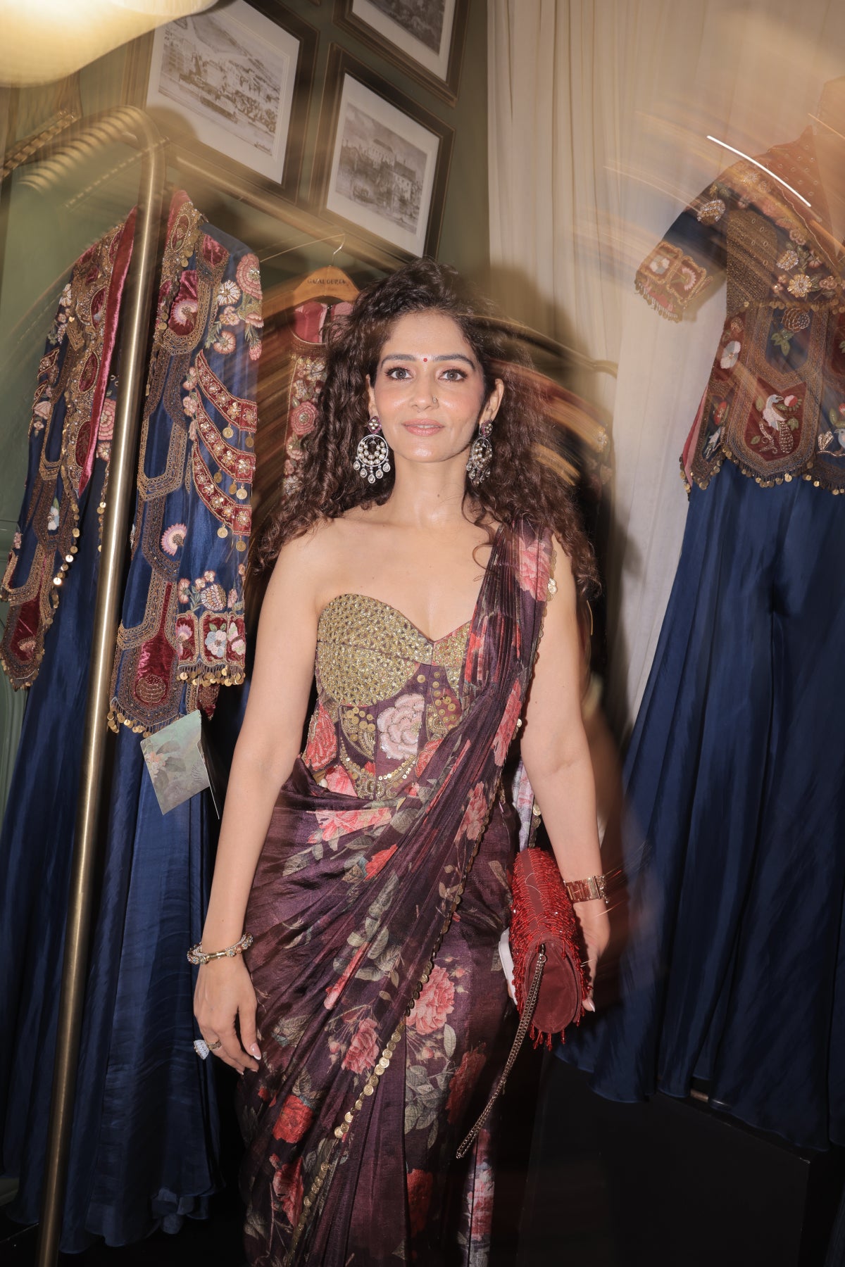 Megha In Saree corset set