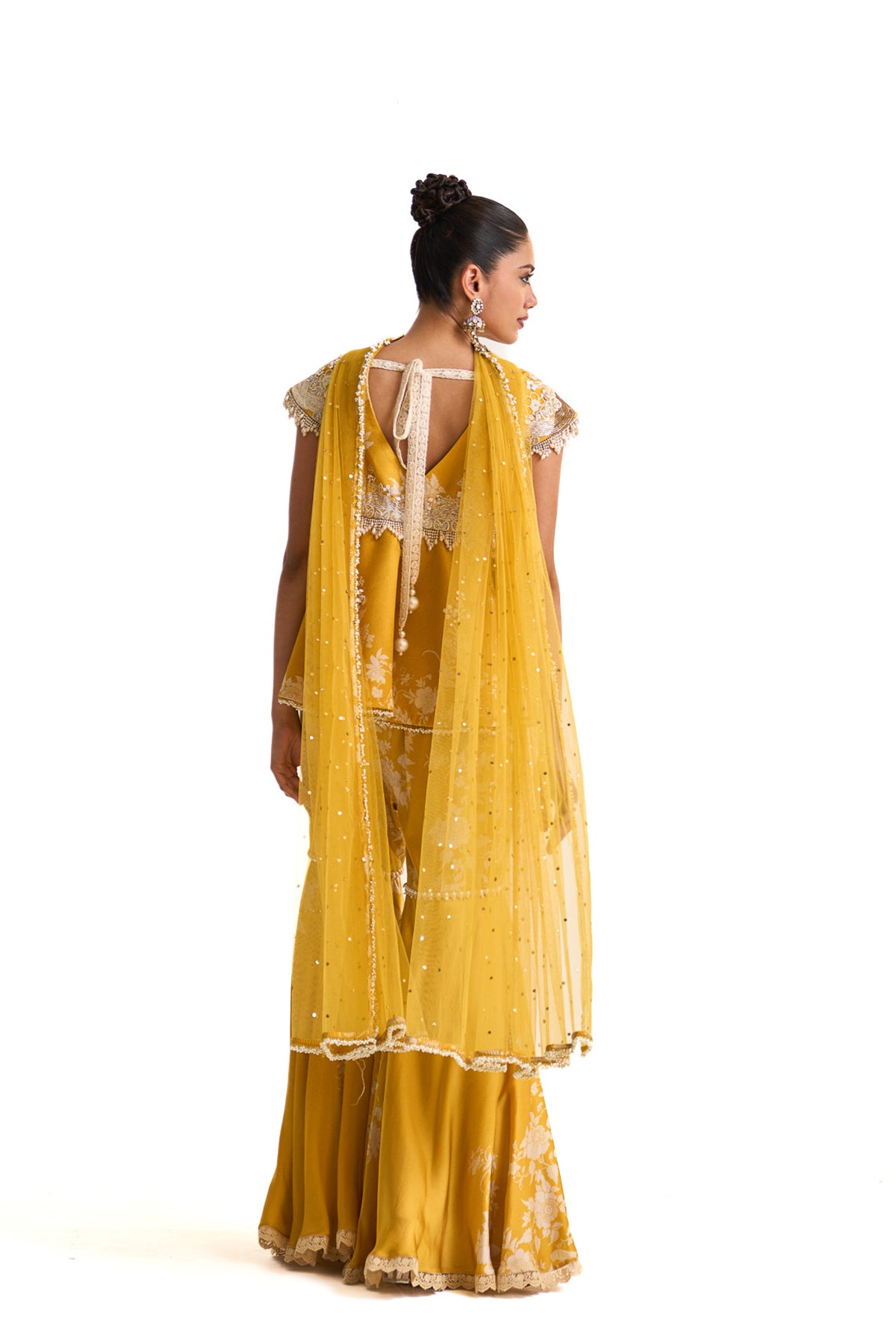 Parsi yellow peplum set