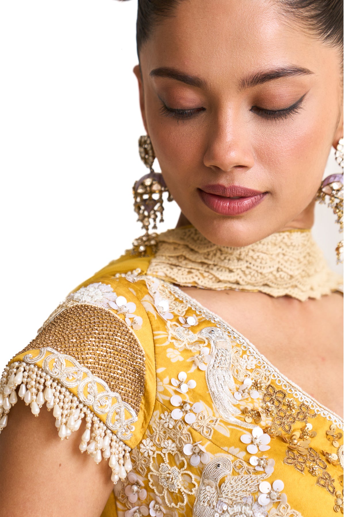 Parsi yellow peplum set