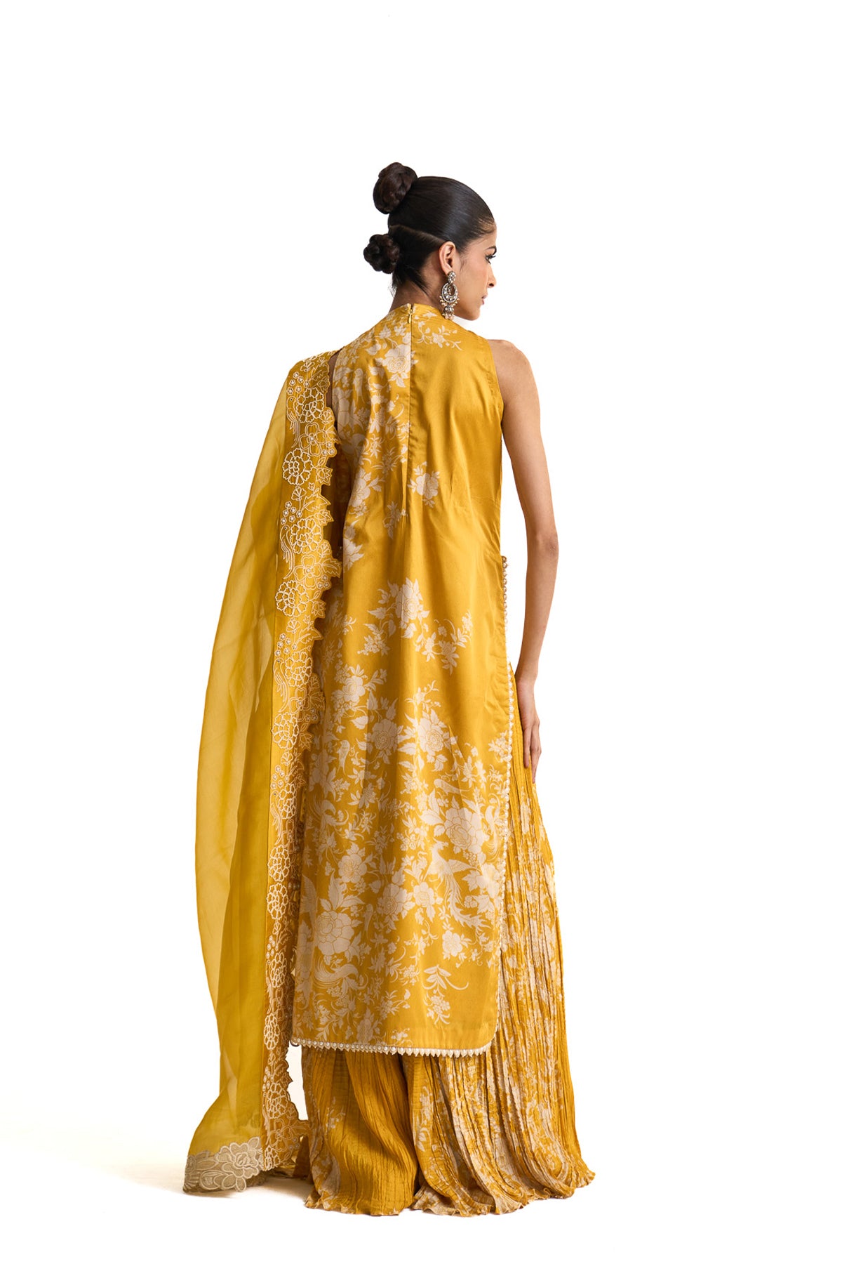 Parsi yellow long suit set