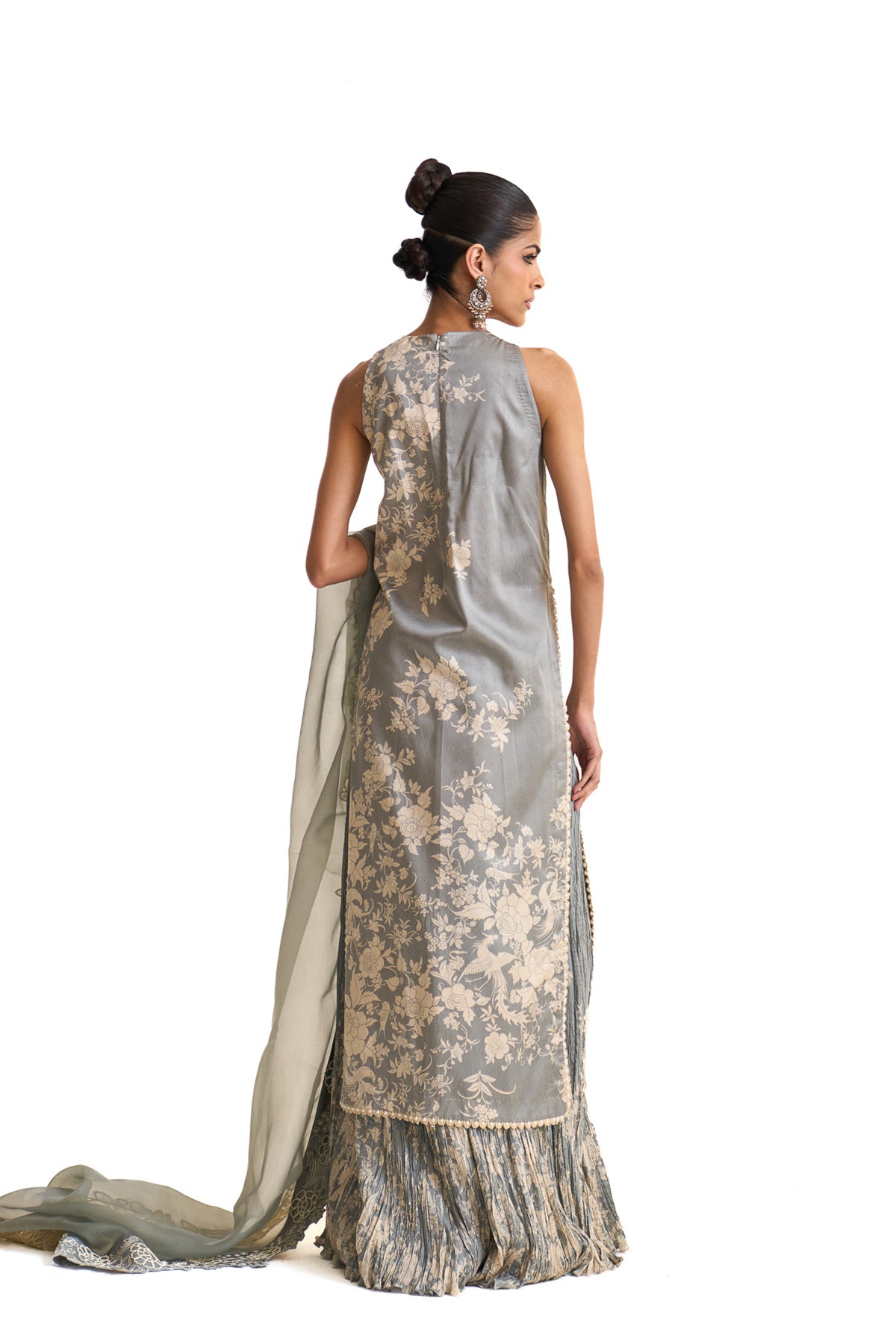 Parsi teal long suit set