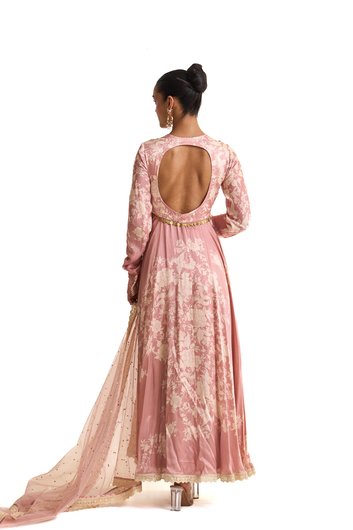 Parsi pink anarkali set