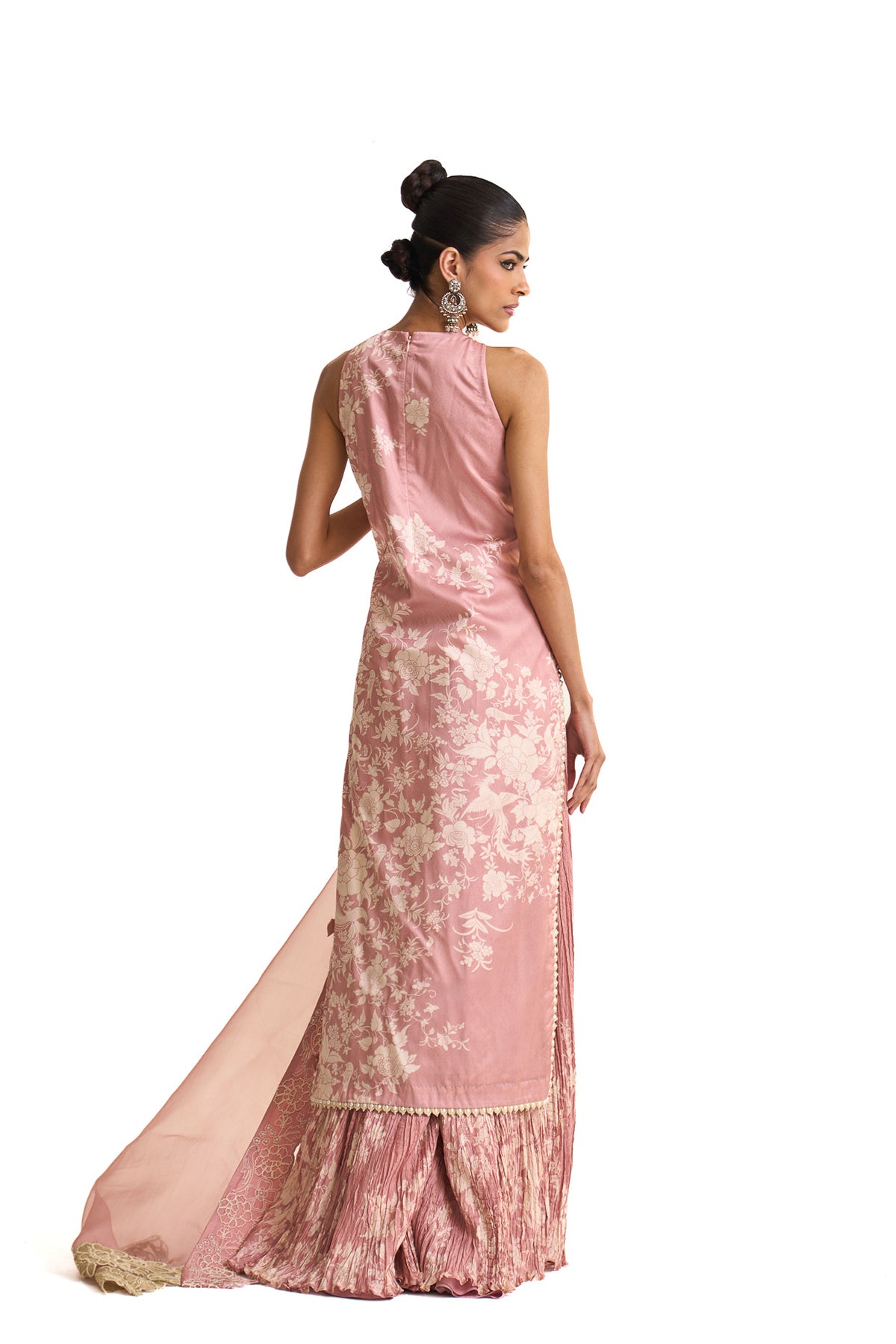 Parsi pink long suit set