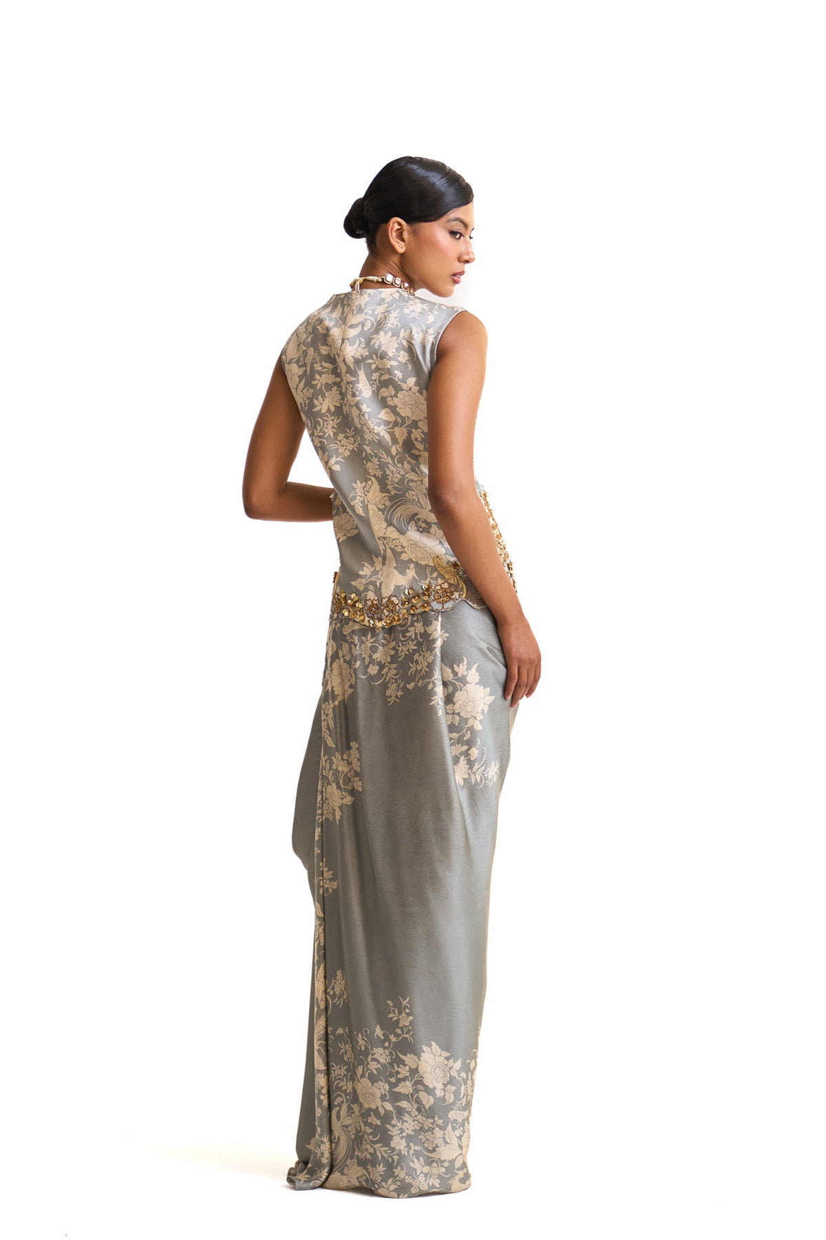 Parsi teal waist coat set