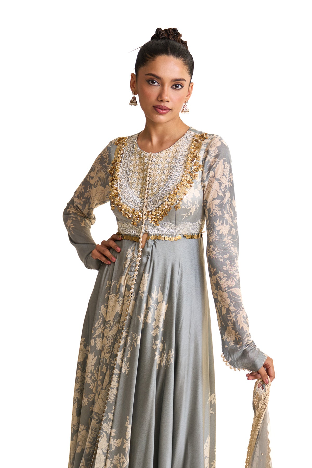 Parsi teal anarkali set