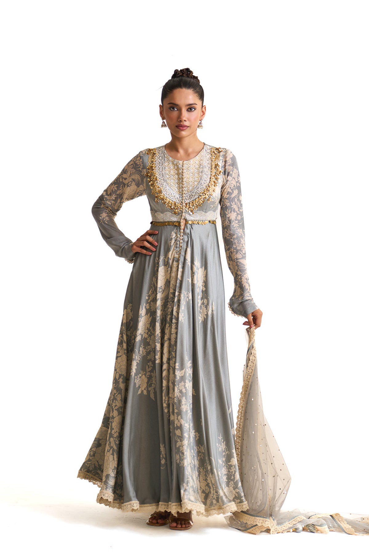 Parsi teal anarkali set