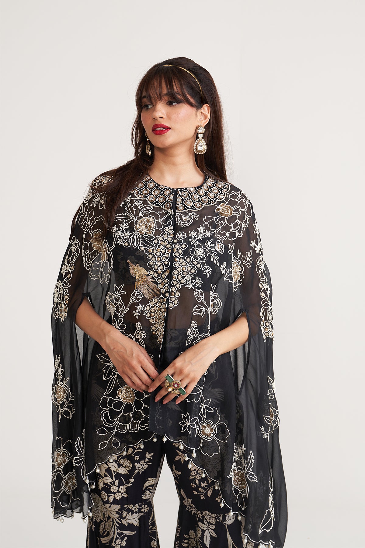 Parsi jaal cape and garara set