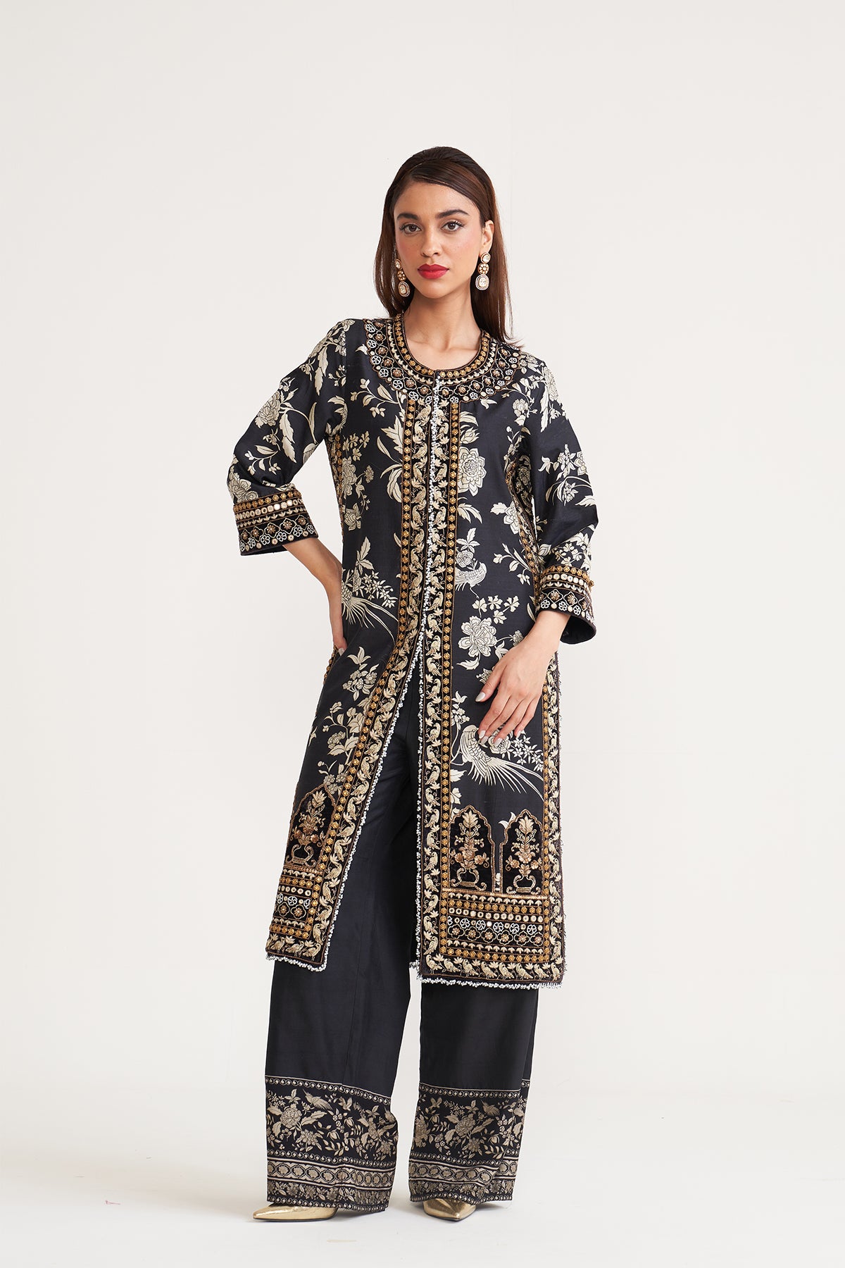 Long jacket pant set