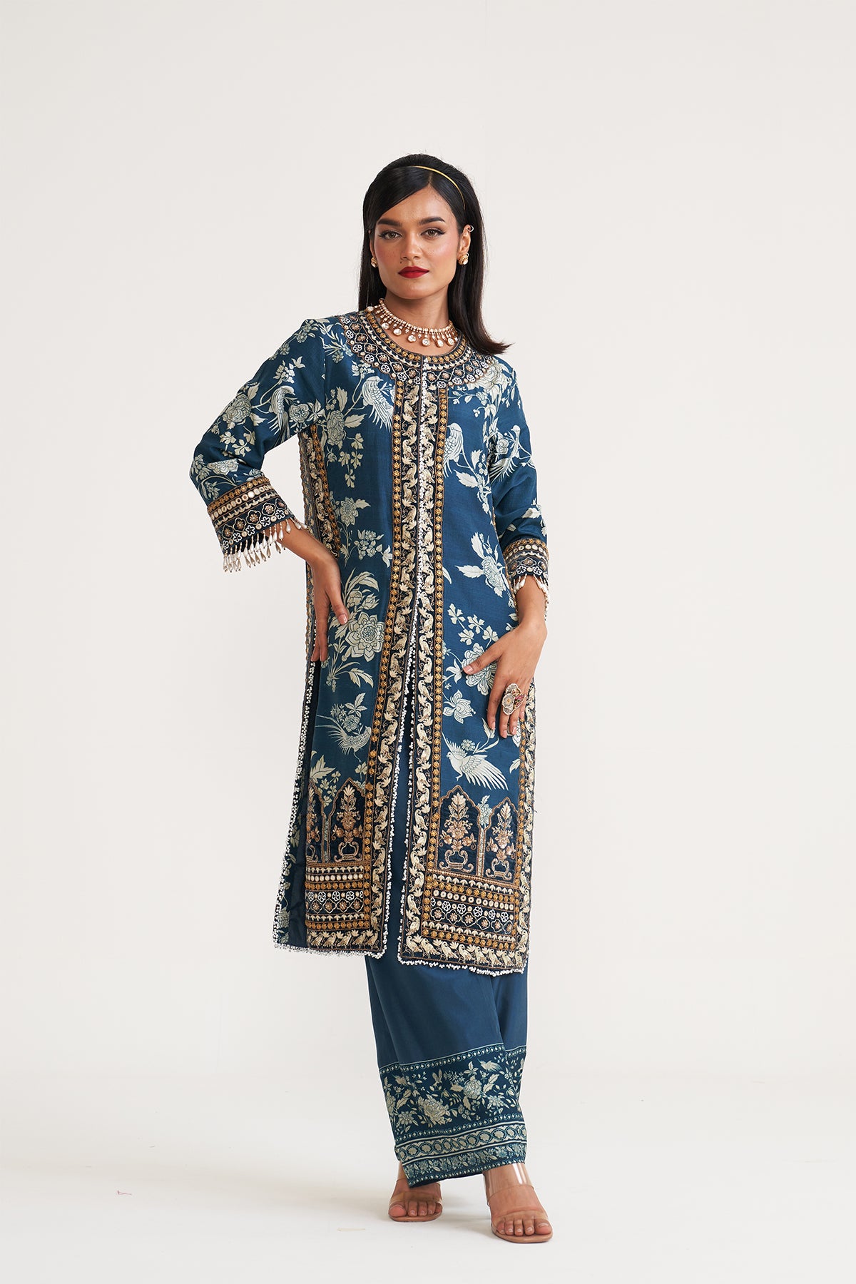 Long jacket pant set