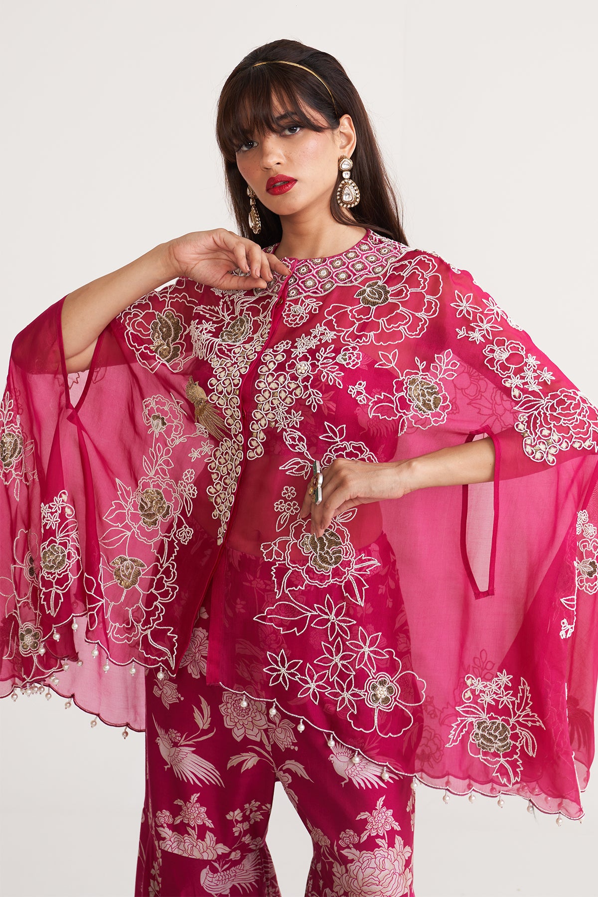 Parsi jaal cape and garara set