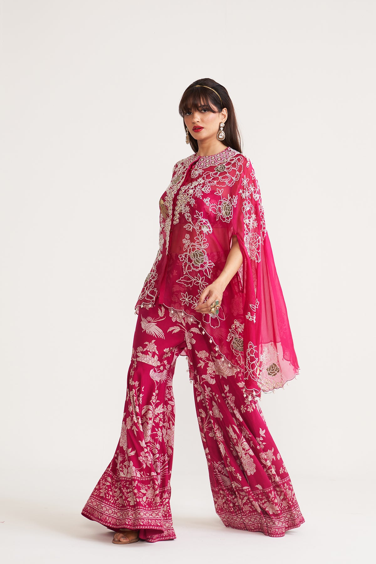 Parsi jaal cape and garara set