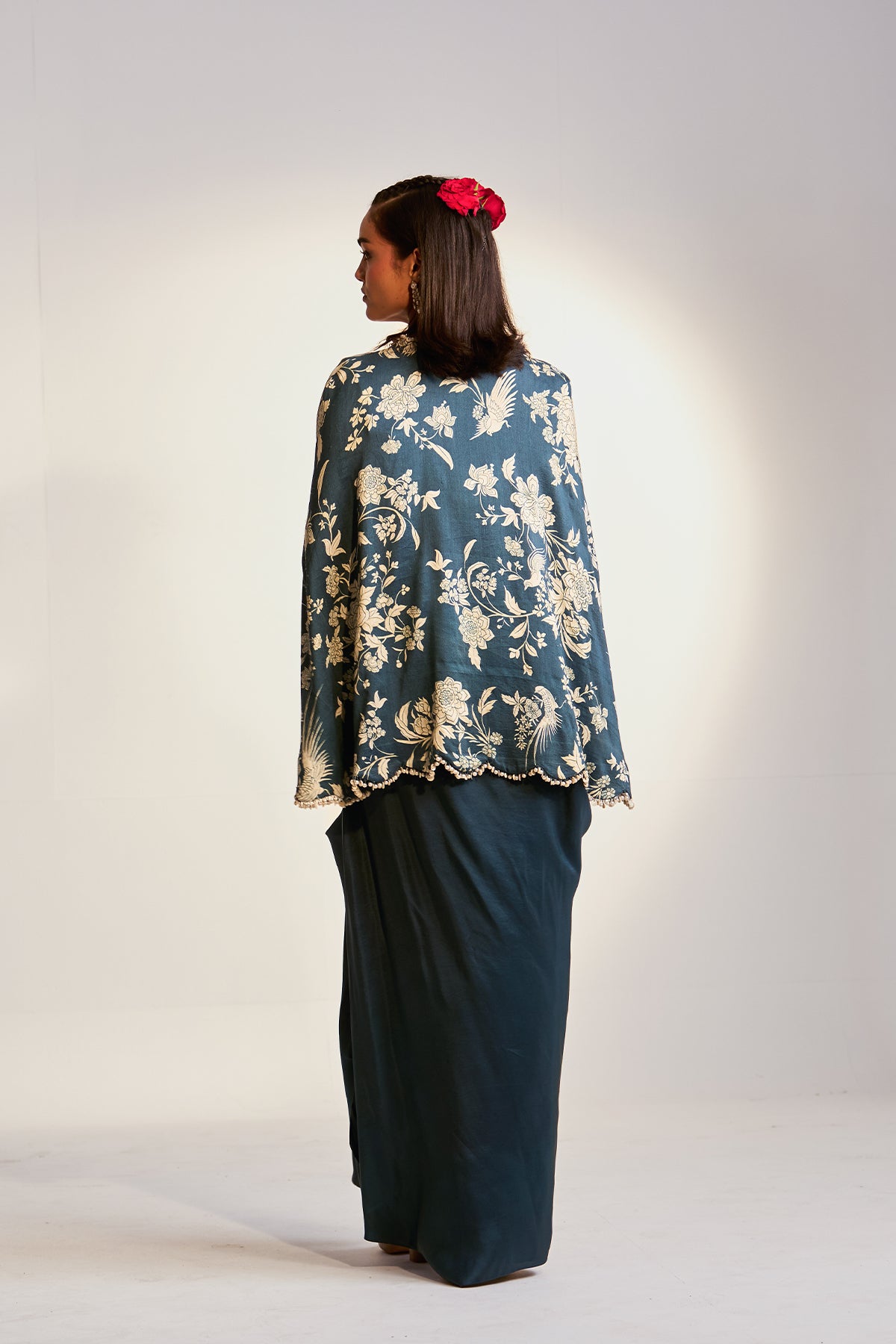 Cape and drape skirt set