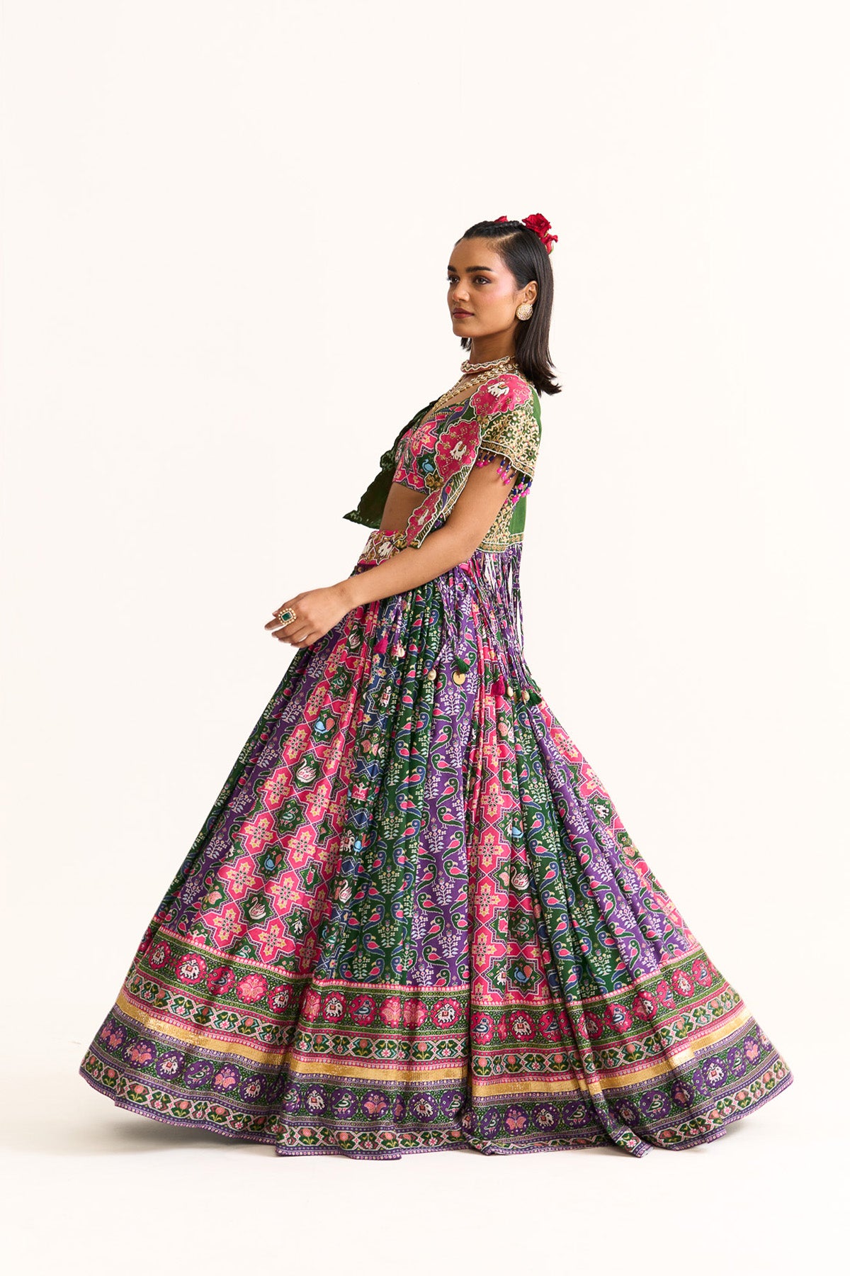 Short jaket with lehenga set