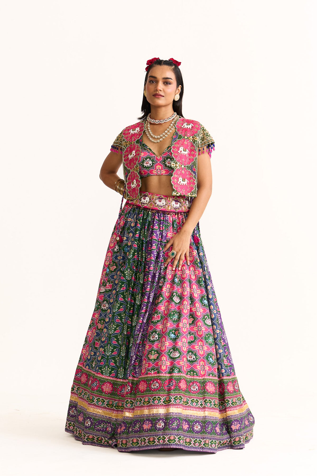 Short jaket with lehenga set