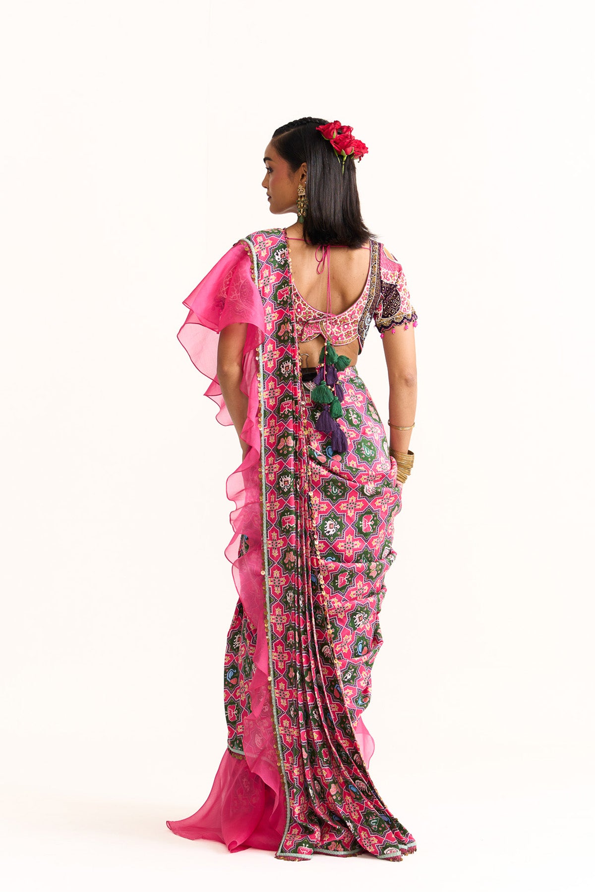 Ruffle saree