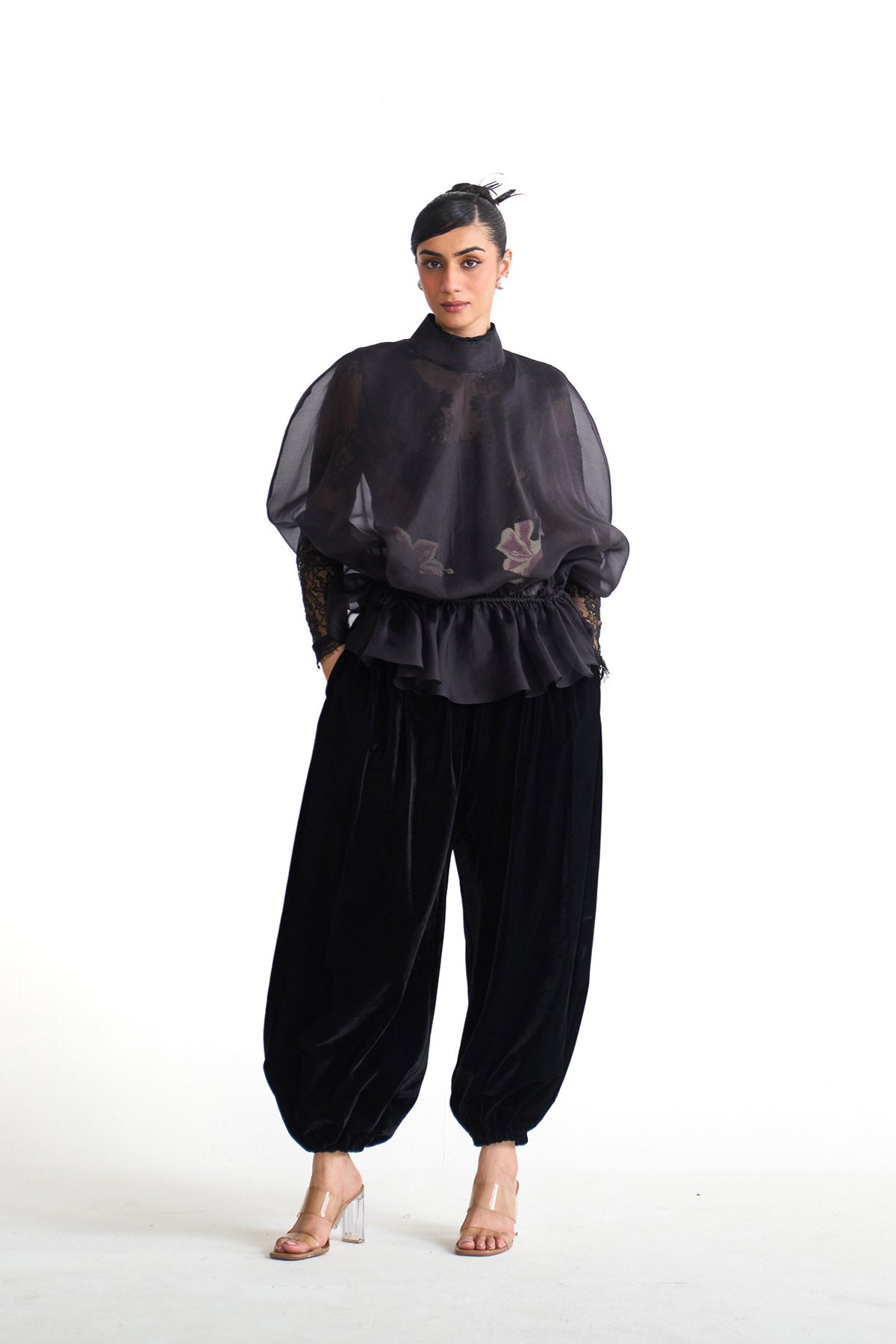 Pearl lily organza top