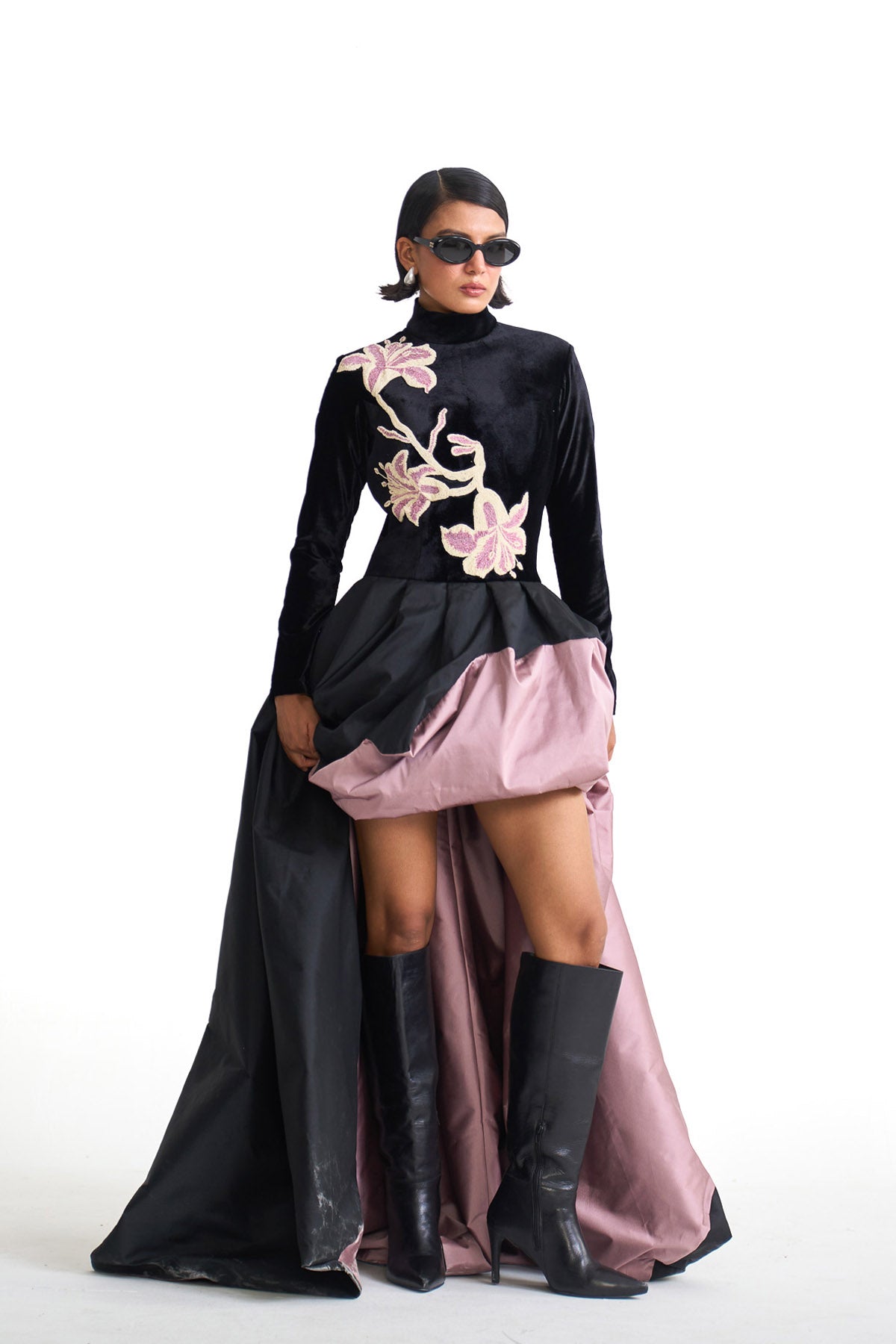 Pearl lily voluminous tail gown