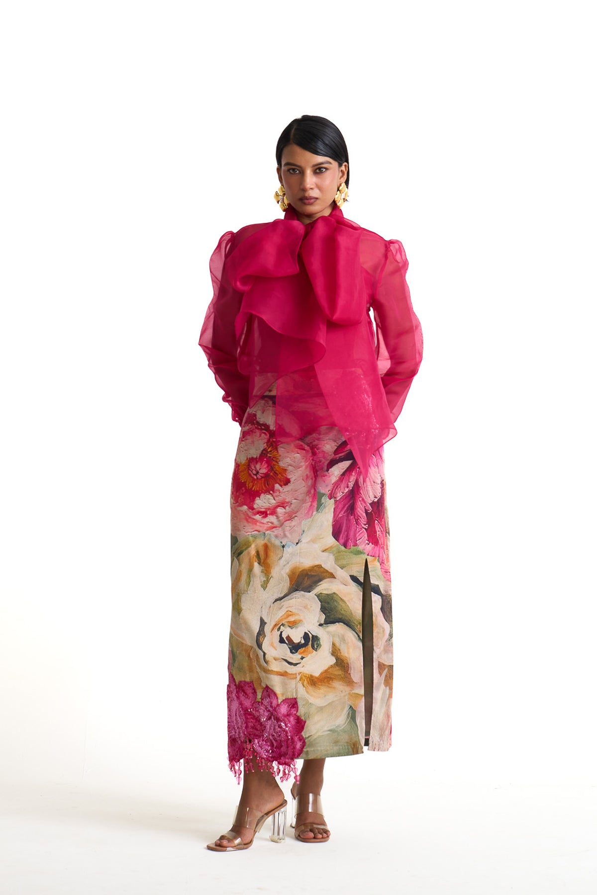 Petal story pencil skirt set
