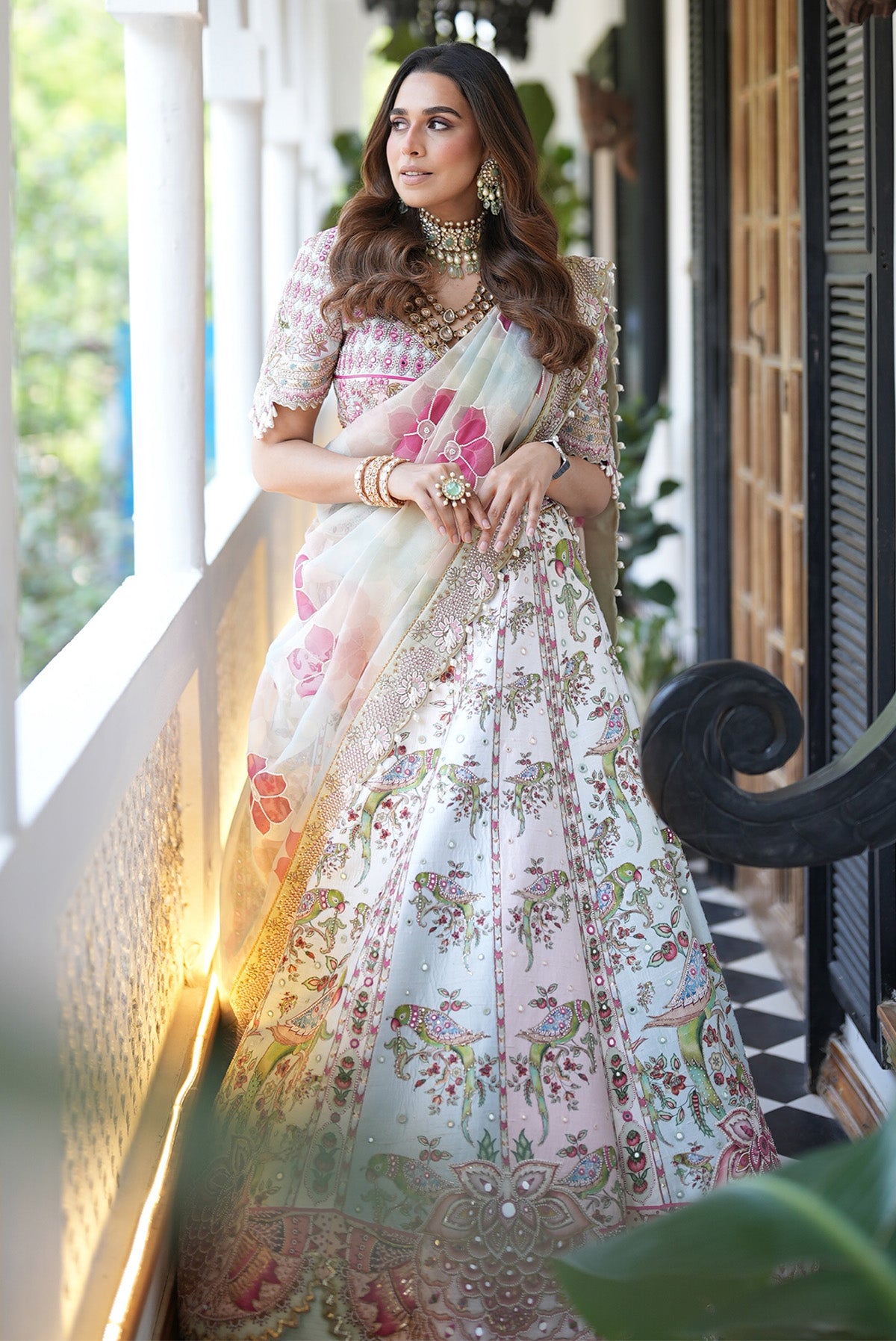 Summiyya ( House of misu ) in Parrot paradise lehenga