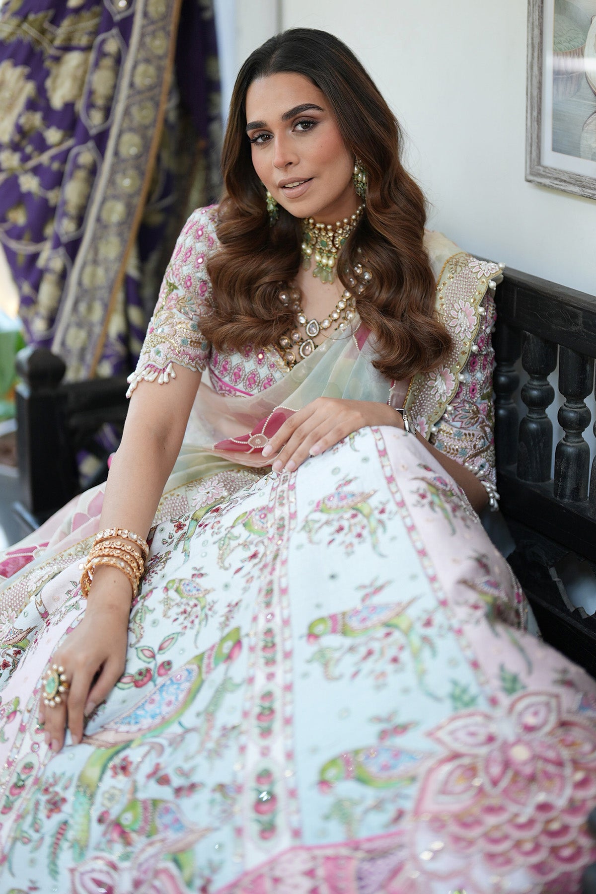 Summiyya ( House of misu ) in Parrot paradise lehenga