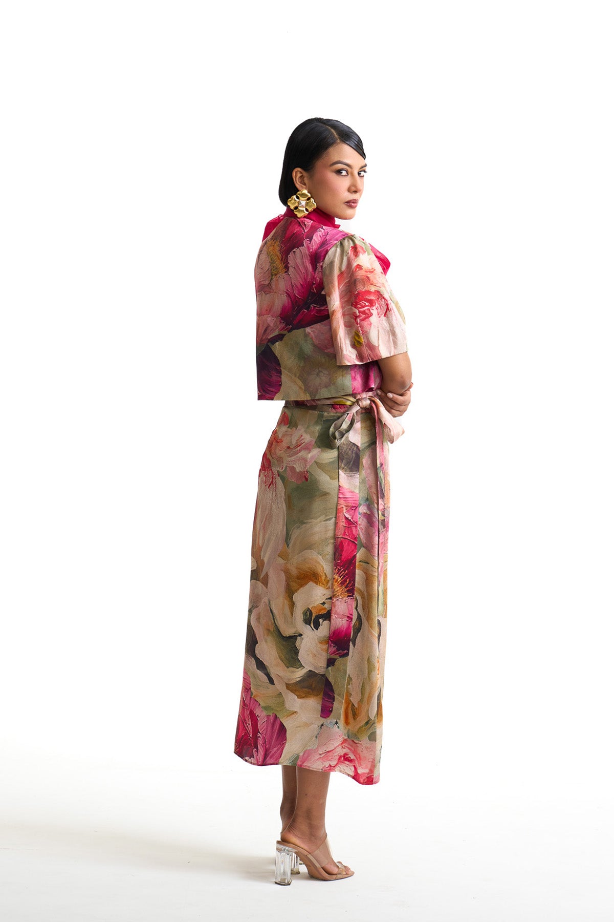 Petal story wrap skirt set