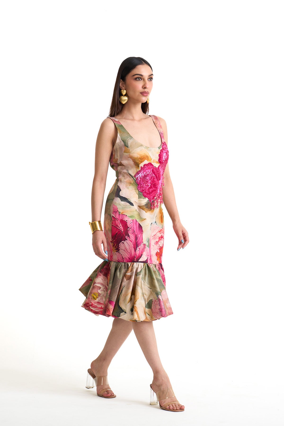 Petal story bodycon dress