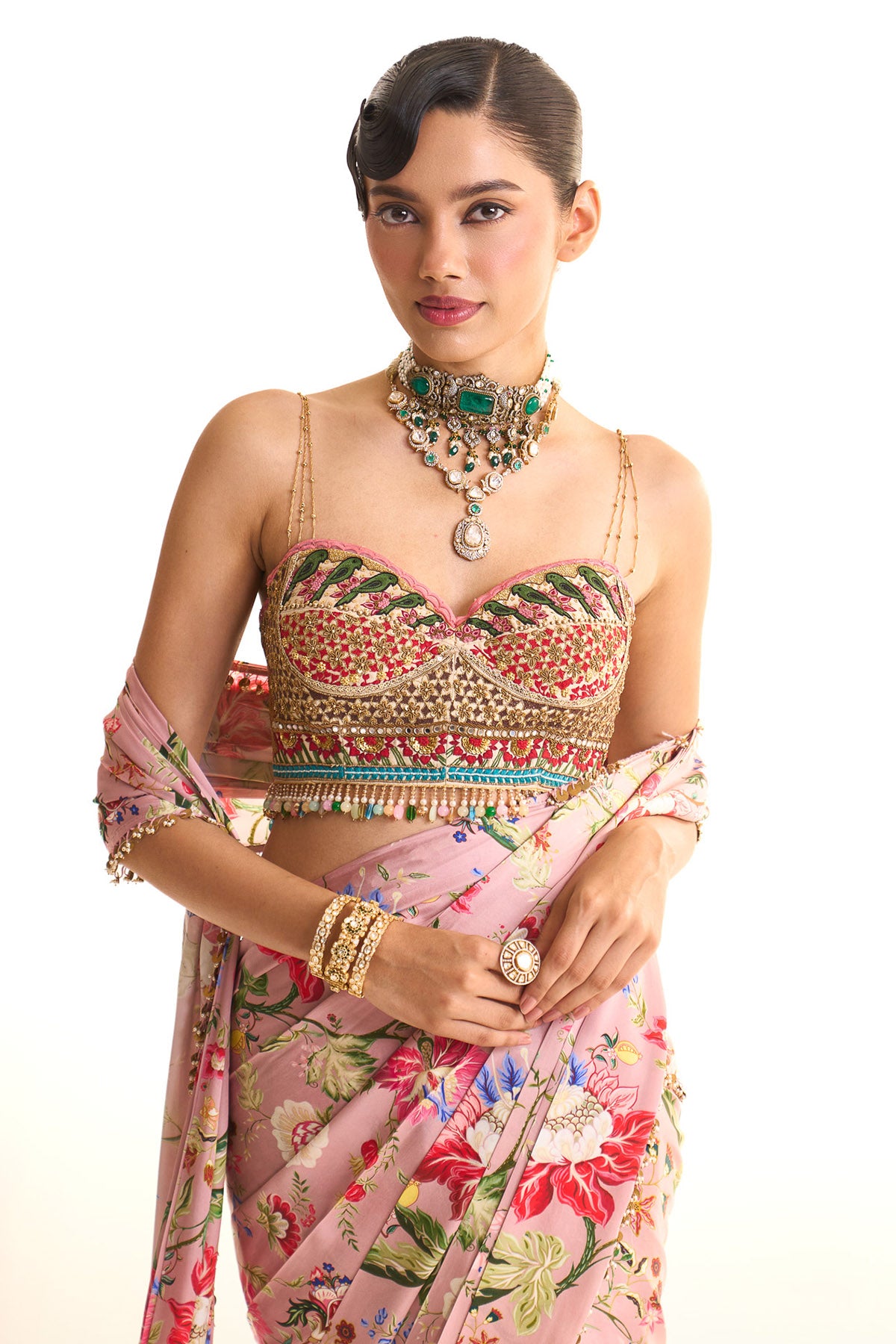 Garden story corset saree